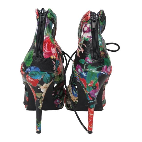 Steve Madden Madden Girl Raceyyy Ghillie Colorful Floral Caged Heels 7.5 - Picture 5 of 8